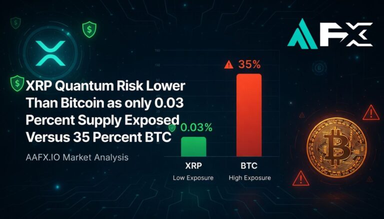 XRP Quantum Risk Lower Than Bitcoin as Only 0.03 Percent Supply Exposed Versus 35 Percent BTC