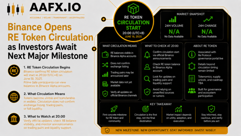 Binance Opens RE Token Circulation as Investors Await Next Major Milestone