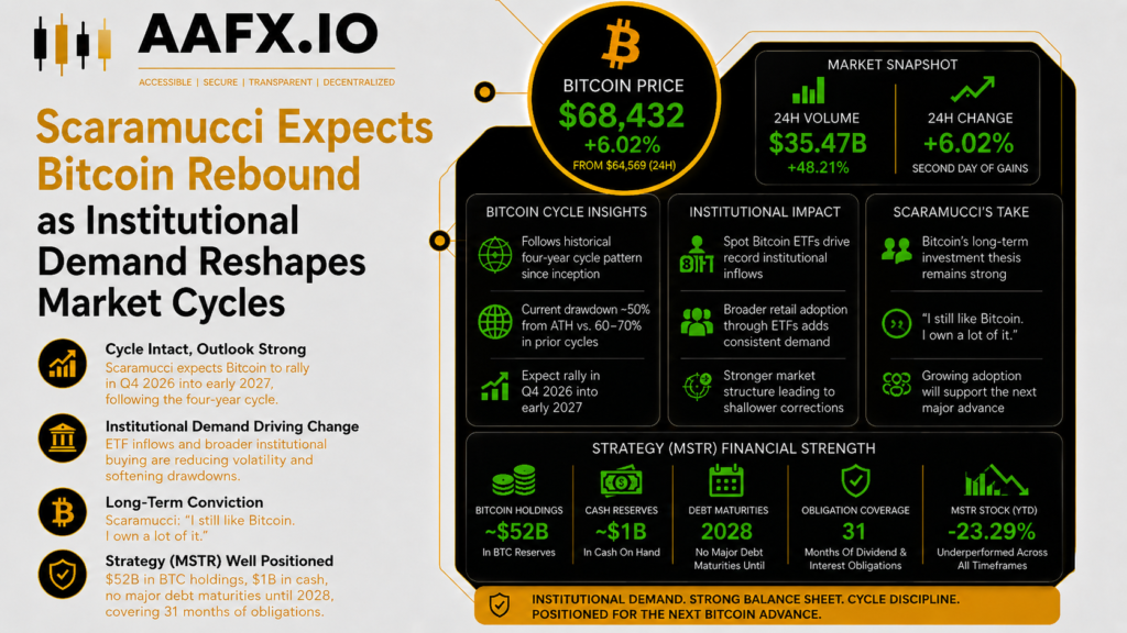 Scaramucci Expects Bitcoin Rebound as Institutional Demand Reshapes Market Cycles