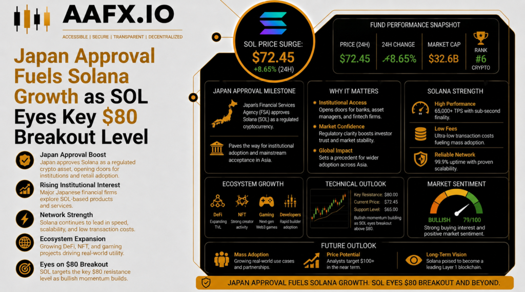 Japan Approval Fuels Solana Growth as SOL Eyes Key $80 Breakout Level