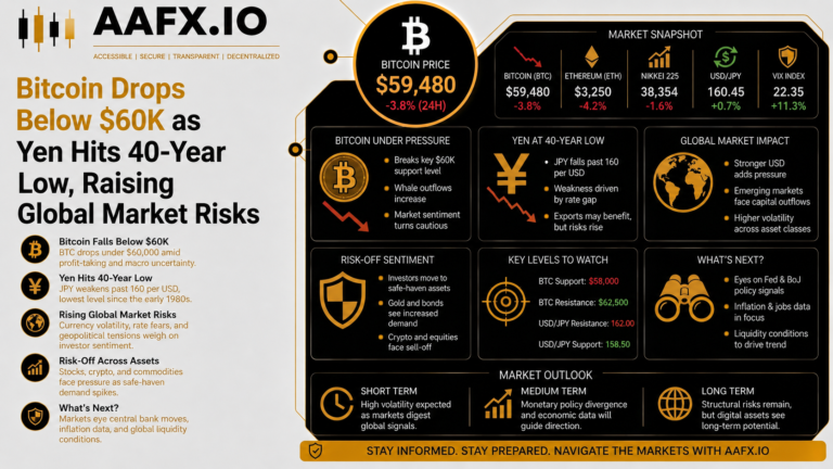 Bitcoin Drops Below $60K as Yen Hits 40-Year Low, Raising Global Market Risks