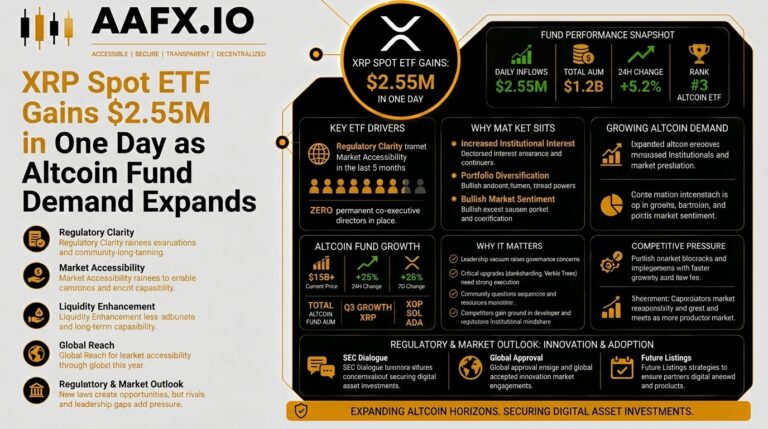 XRP Spot ETF Gains $2.55M in One Day as Altcoin Fund Demand Expands
