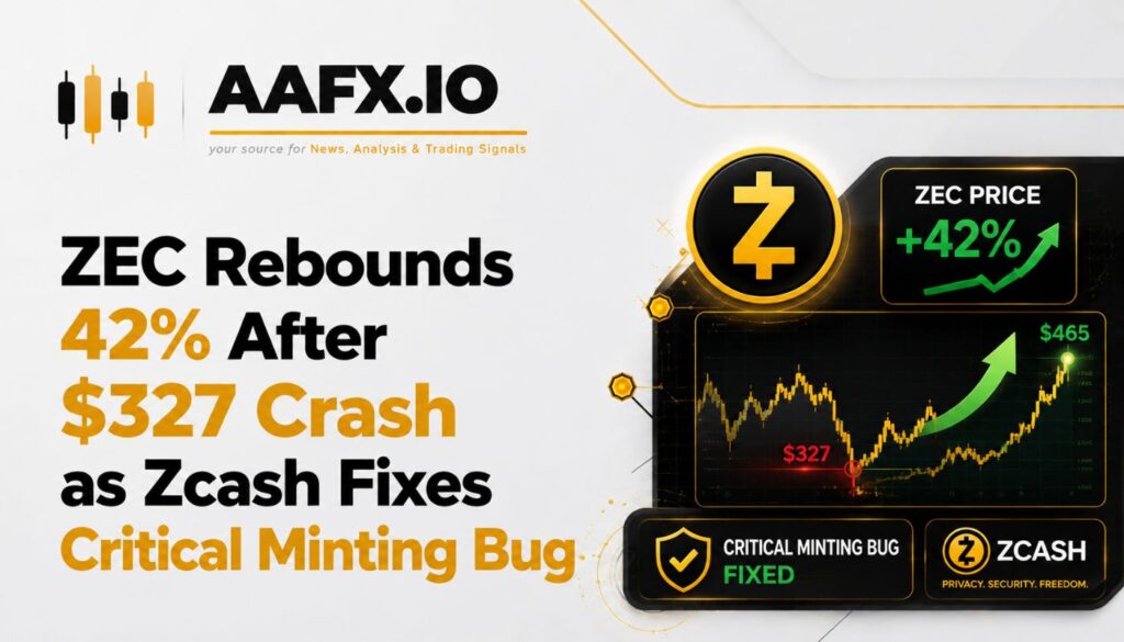 ZEC Rebounds 42% After $327 Crash as Zcash Fixes Critical Minting Bug