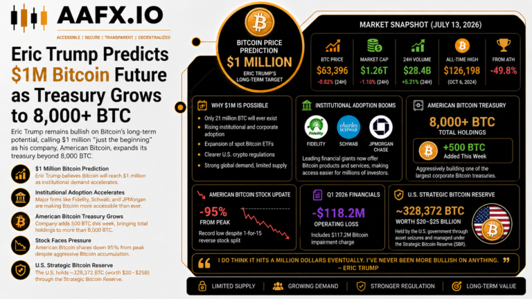 Bitcoin Price Prediction: Eric Trump Sees $1M BTC as 8,000 BTC Treasury Grows