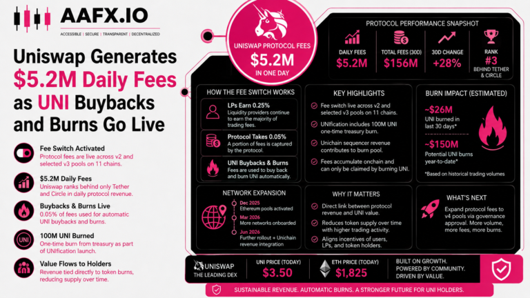 Uniswap Generates $5.2M Daily Fees as UNI Buybacks and Burns Go Live