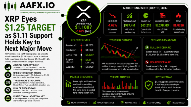 XRP Eyes $1.25 Target as $1.11 Support Holds Key to Next Major Move