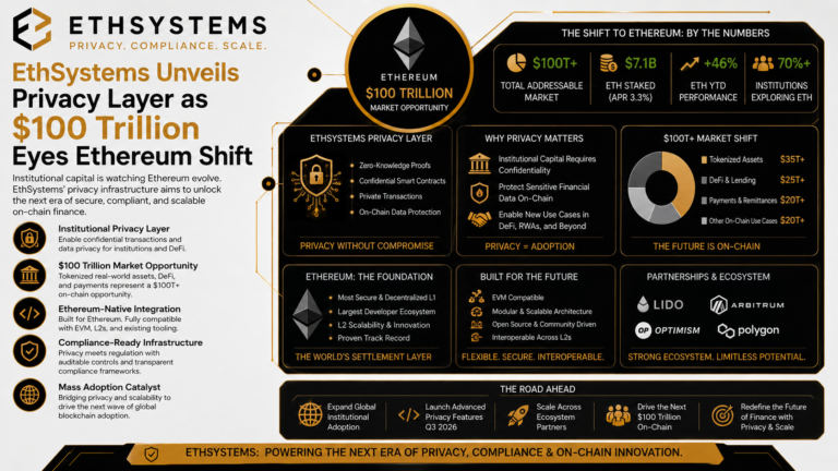EthSystems Unveils Privacy Layer as $100 Trillion Eyes Ethereum Shift