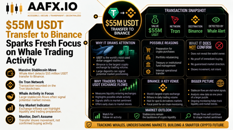 $55M USDT Transfer to Binance Sparks Fresh Focus on Whale Trading Activity