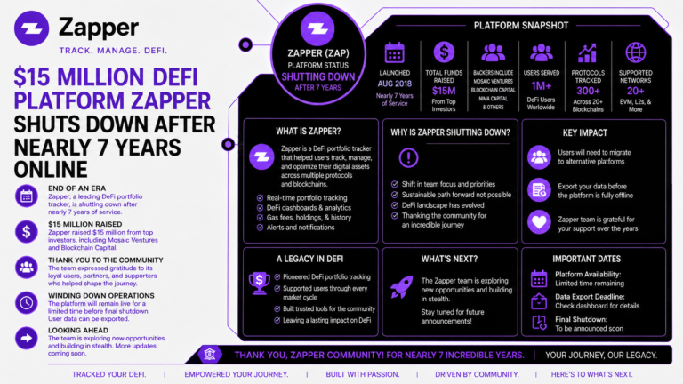 $15 Million DeFi Platform Zapper Shuts Down After Nearly 7 Years Online