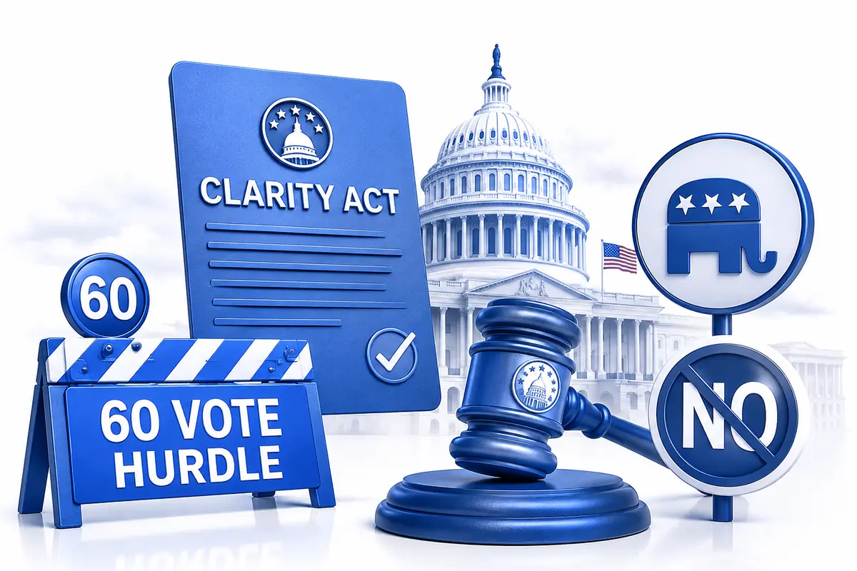 Clarity Act Faces 60-Vote Hurdle as Hawley Becomes First GOP ‘No’