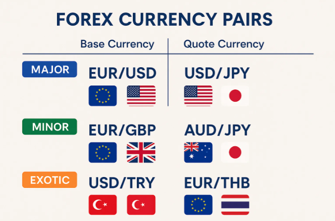 Major minor and exotic forex currency pairs