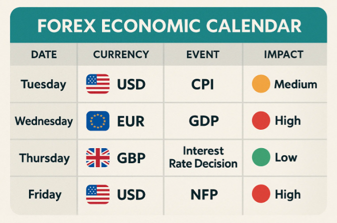 Forex economic calendar events and impact levels