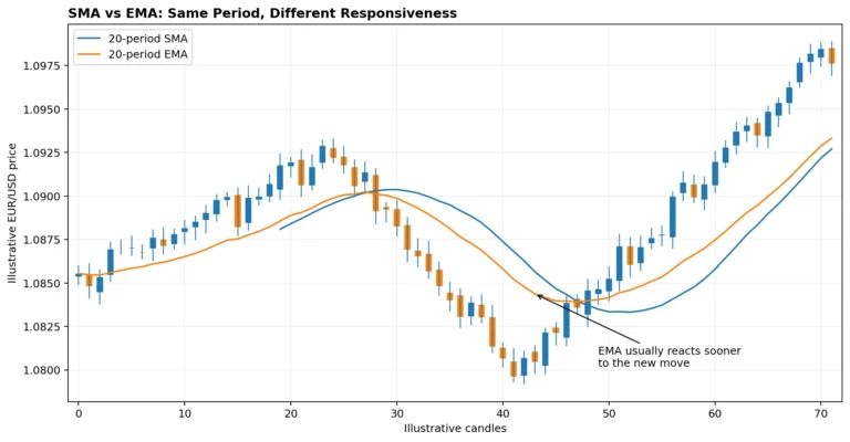 Moving Averages in Forex: SMA vs EMA, Best Periods and Trading Strategies